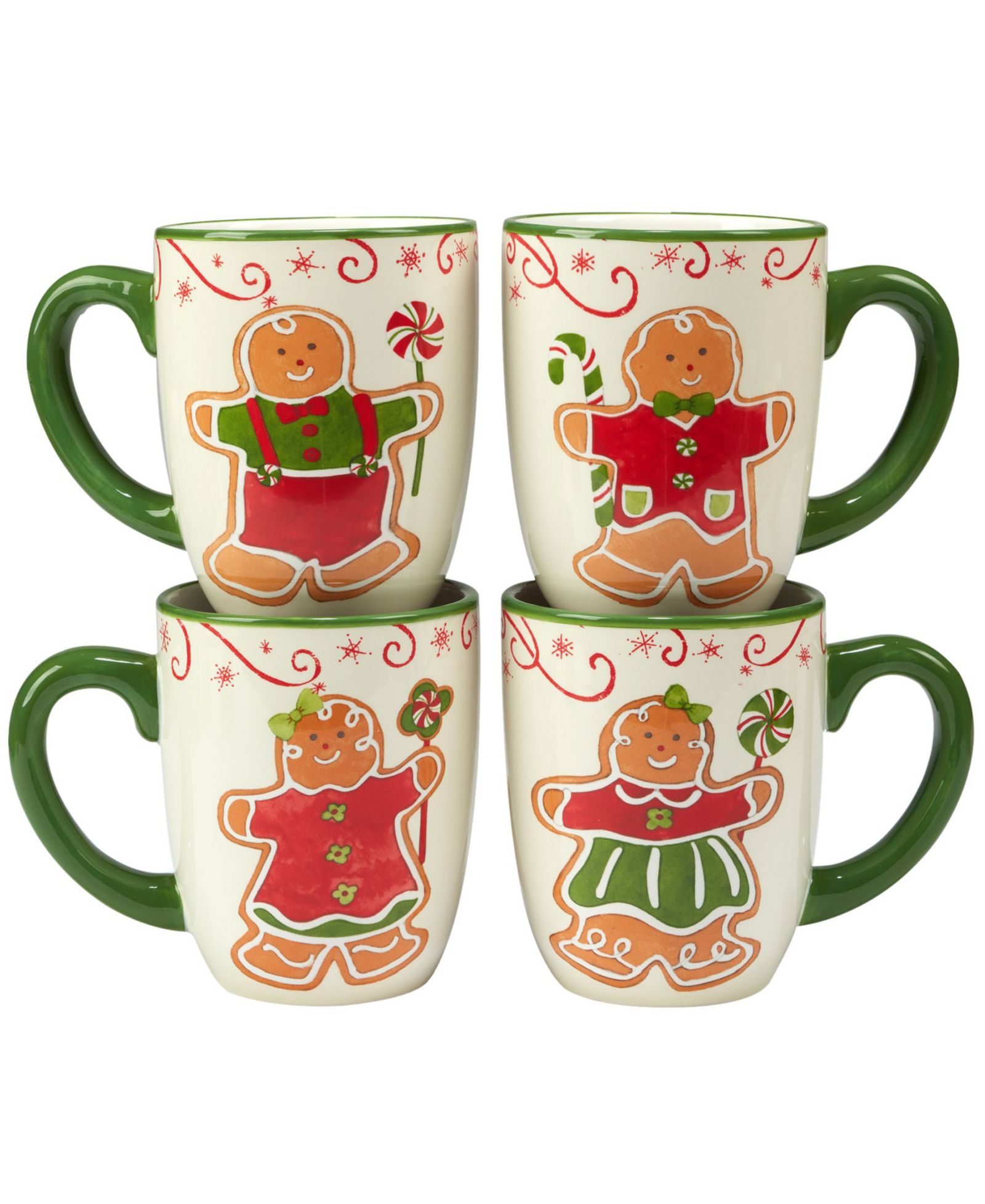 Набор из 4 кружек Holiday Magic Gingerbread