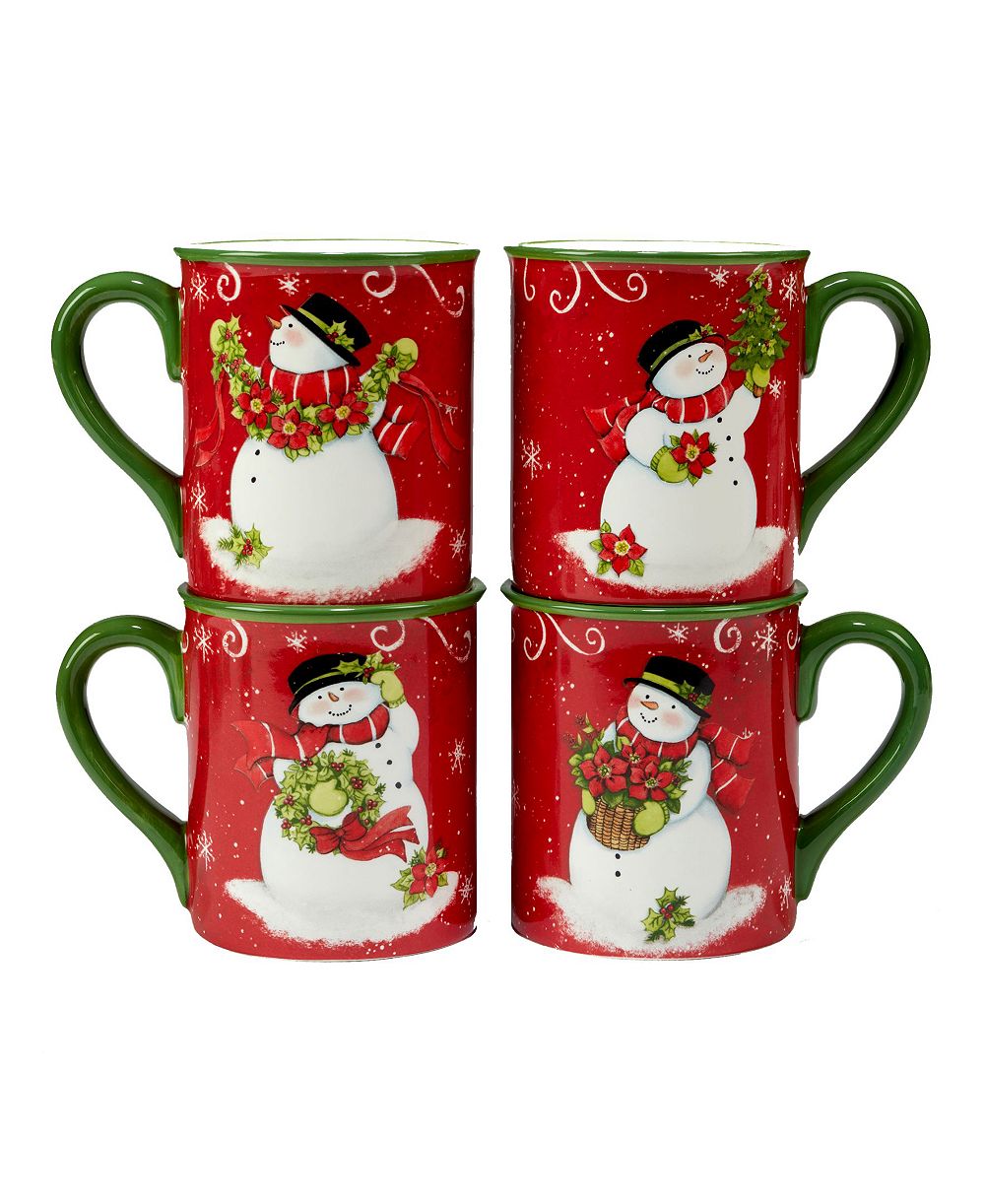 Certified International набор кружек Holiday Magic Snowman 4 шт.