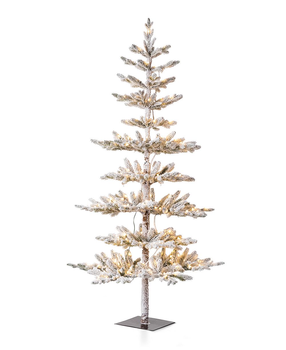 Искусственная ель Glitzhome Deluxe Pre-Lit Flocked Pine 6'