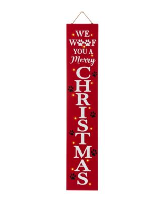 Декоративная деревянная табличка Glitzhome "Christmas" с подсветкой, 42"