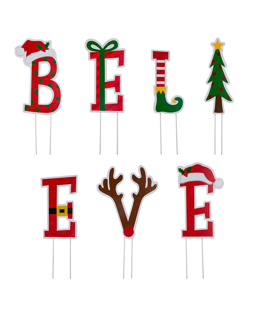 Декор Glitzhome Believe Yard Stake or Wall Decor 7-Piece Set
