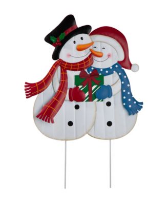 Декор Glitzhome Metal Lovely Snowman Yard Stake 30"