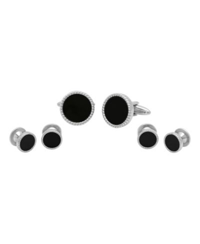 Мужской набор из смолы и нержавеющей стали Tuxedo Stud and Cufflink, 3 предмета