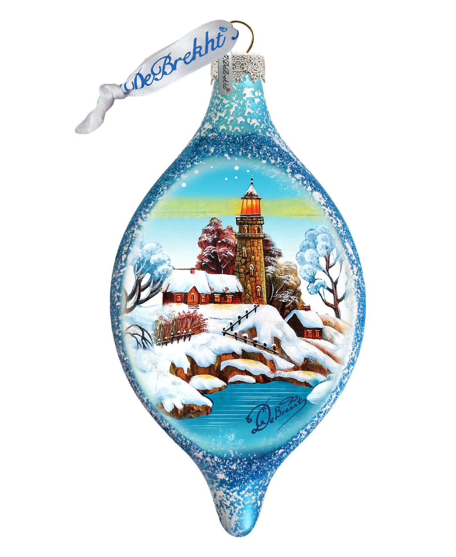 G.DeBrekht Декоративное стеклянное украшение Lighthouse Holiday Splendor