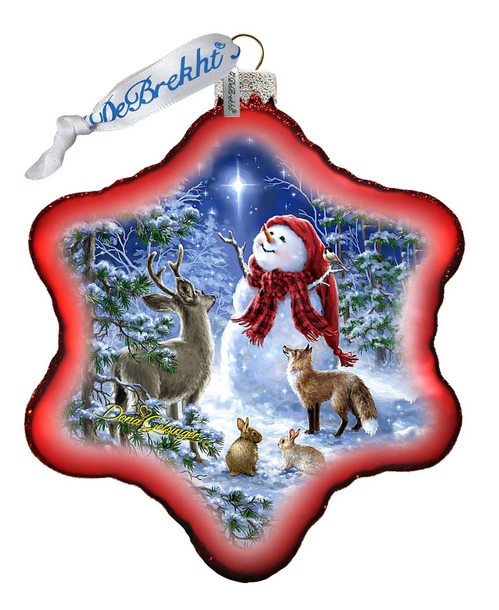 G.DeBrekht стеклянное украшение Снеговик, Holiday Splendor
