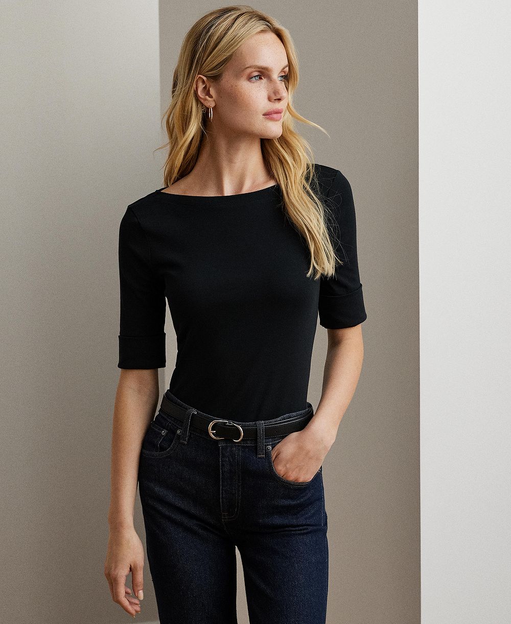 Lauren Ralph Lauren топ с удлиненным воротником