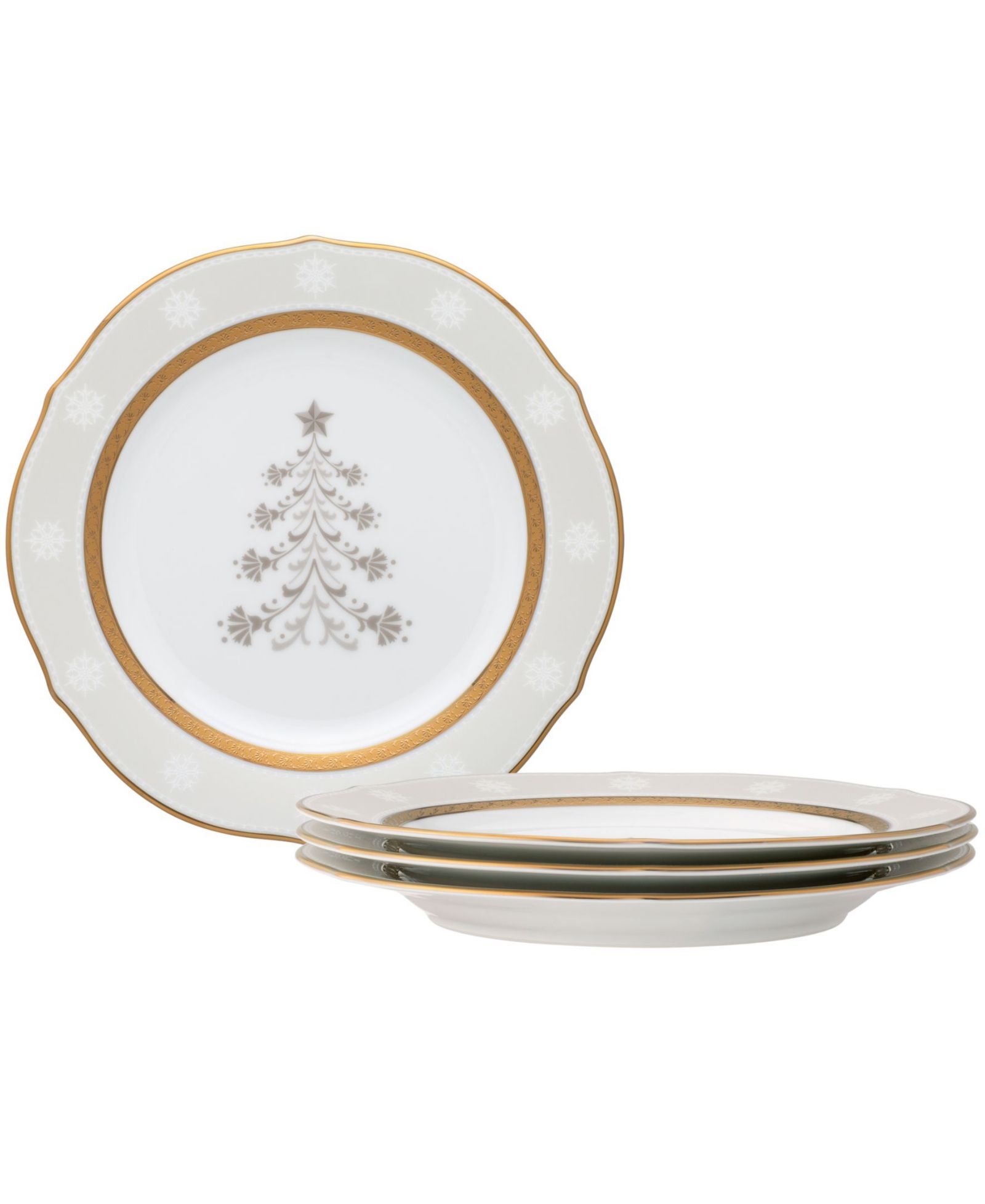 Noritake Charlotta Gold набор декоративных праздничных тарелок, 4 шт., 9"