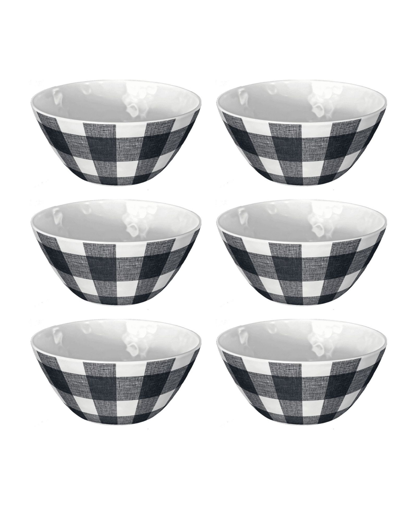 Abode Homewares винтажные миски из меламина в черно-белую клетку Buffalo Check, комплект из 6 шт.