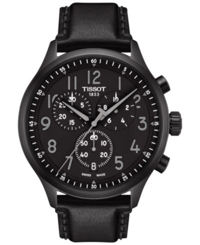 Tissot Мужские швейцарские часы Chronograph XL Vintage, кожаный ремешок, 45mm