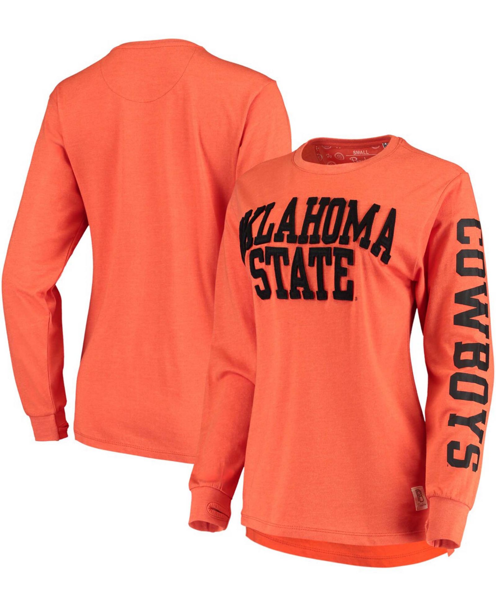 Женская футболка Pressbox Women's Oklahoma State Cowboys Two-Hit Canyon Long Sleeve