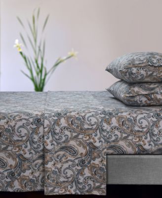 Комплект из 4 шт. простыней Tribeca Living Camilla Paisley Flannel, King
