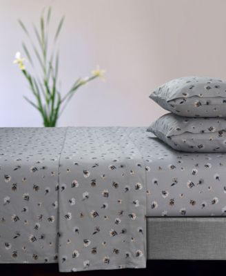 Tribeca Living Floryn Flannel Extra Deep Pocket 4 Piece Sheet Set, King