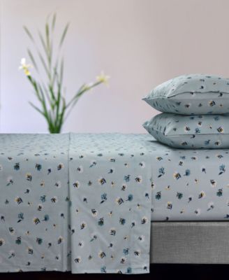 Tribeca Living Floryn Flannel Extra Deep Pocket 4 Piece Sheet Set, Queen