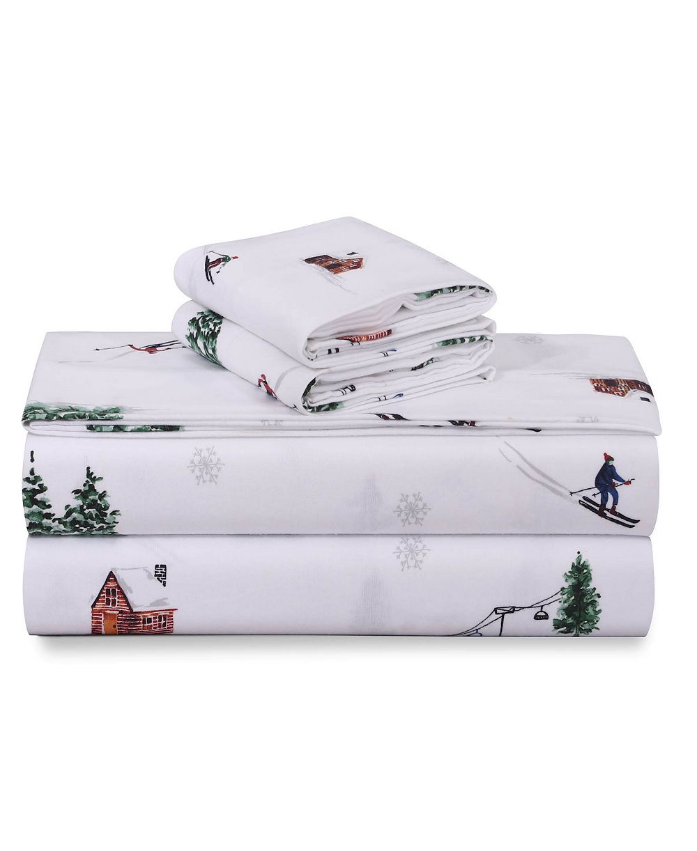 Azores Home Sofi Paisley Extra Deep Pocket Flannel 4-Pc. Sheet Set, California King