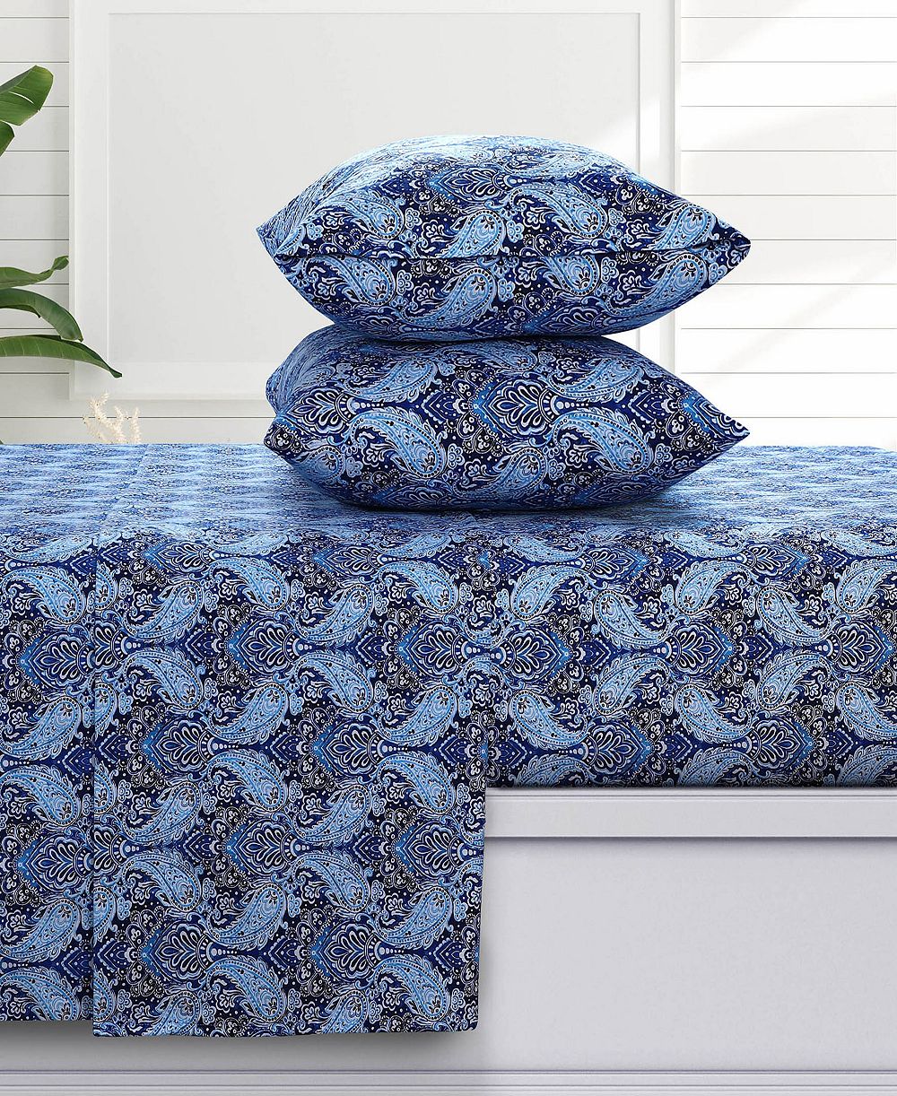 Azores Home Sofi Paisley Extra Deep Pocket Flannel 4-Pc. Sheet Set, Queen