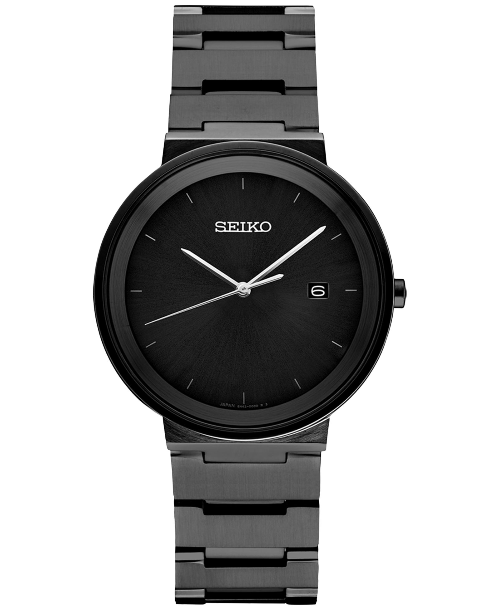 Мужские часы Seiko Essentials Black Ion Finish Stainless Steel 41mm
