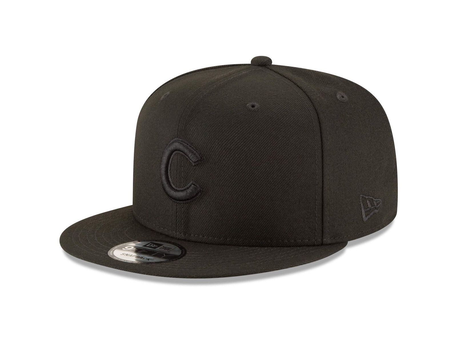 New Era Men's Chicago Cubs Black on Black 9FIFTY Team Snapback Adjustable Cap