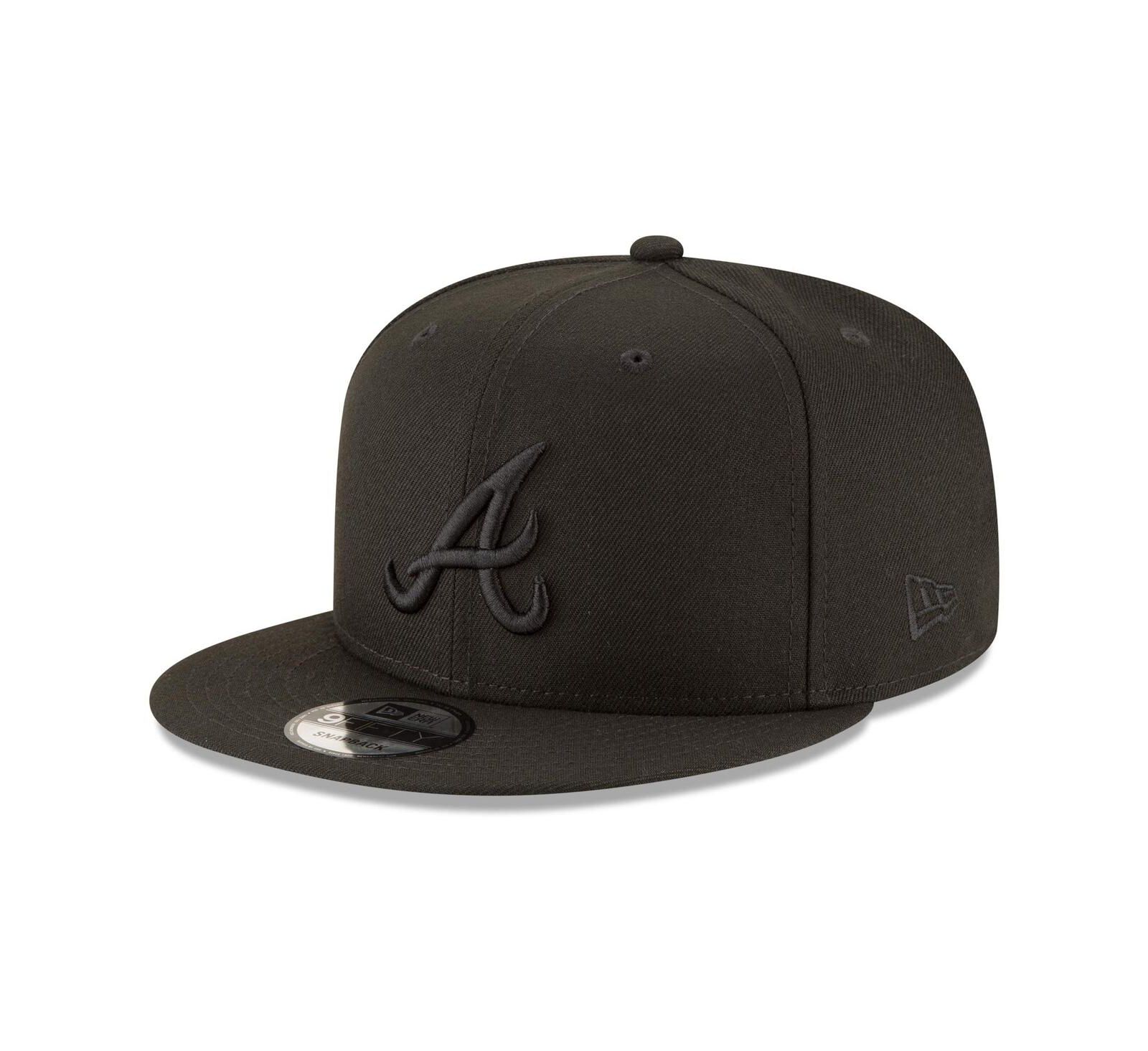 New Era Atlanta Braves Black on Black 9fifty Team Snapback регулируемая кепка - Black