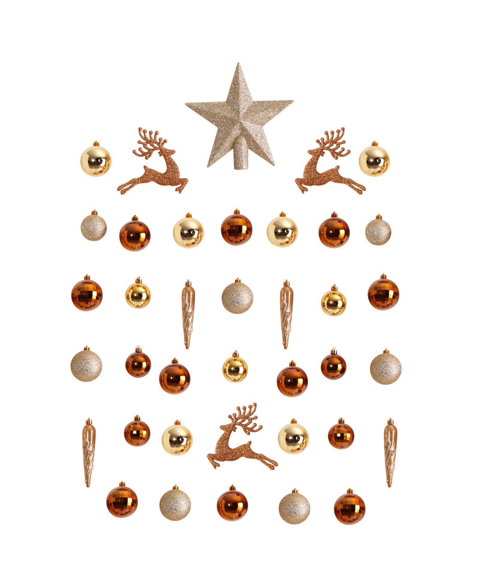 Holiday Christmas 40 Piece Lux Shatterproof Ornament Set