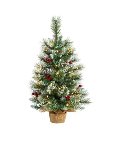 Искусственная елка Nearly Natural со снежными кончиками и ягодами, 35 LED Lights, 2"