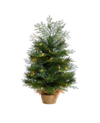 Искусственная рождественская елка с base из мешковины и 35 LED Lights, 2'