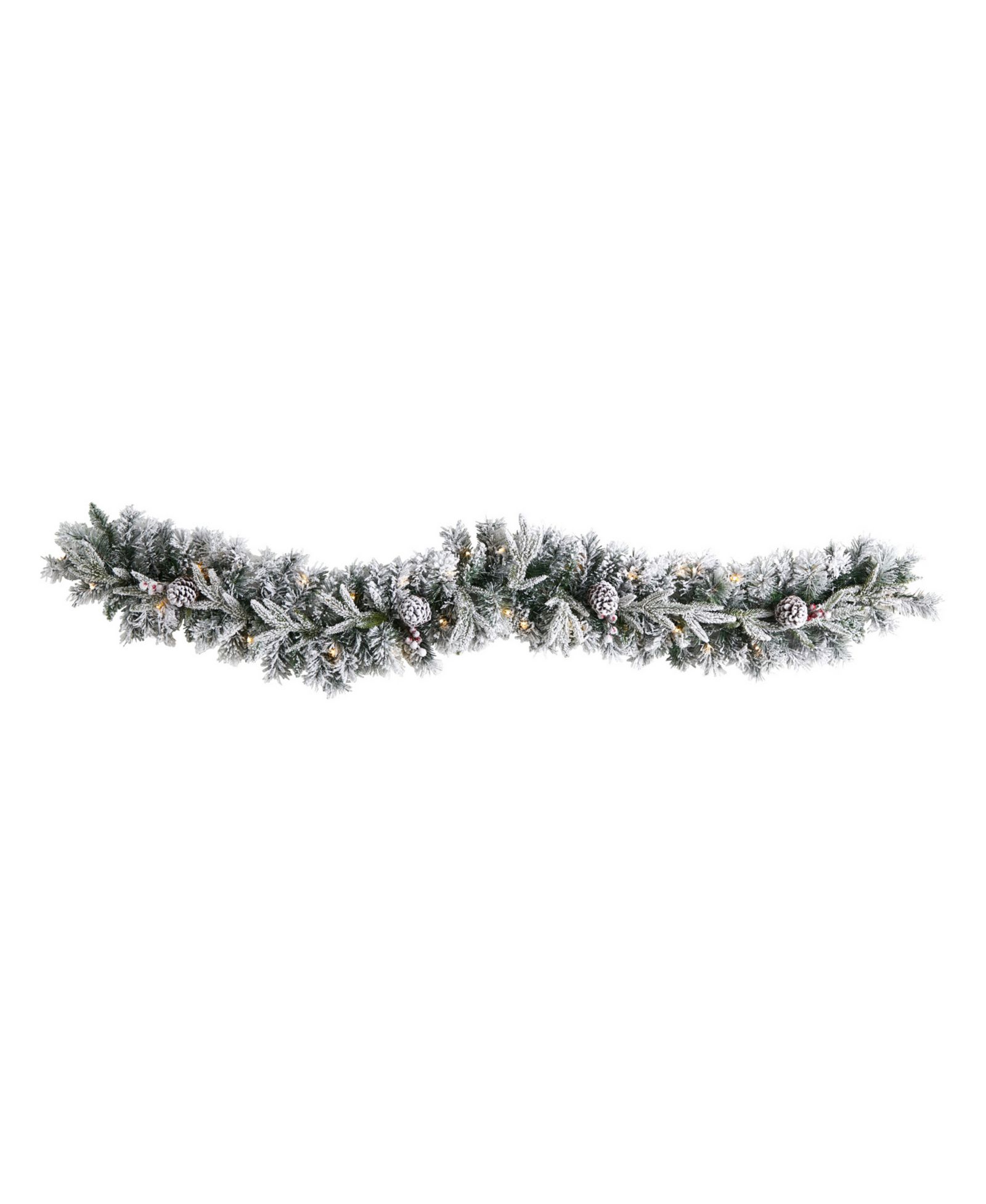 Nearly Natural Рождественская гирлянда с шишками и 35 LED Lights, 6'