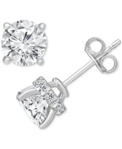 Серьги-гвоздики с бриллиантом Lab Grown Halo, золото 14k