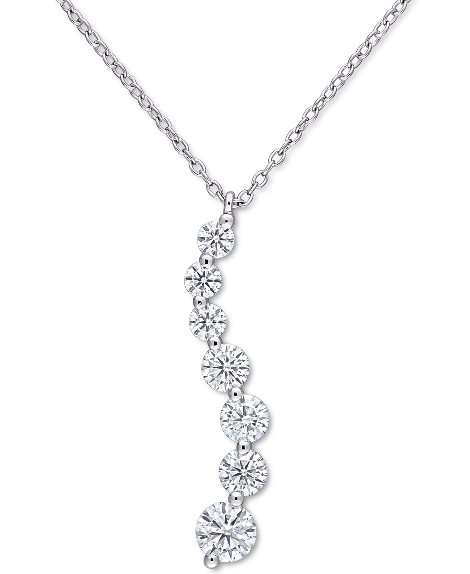 Подвеска Lab-Grown Moissanite Swirl 18" in Sterling Silver