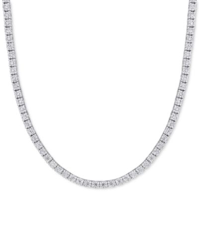 Ожерелье с выращенным муассанитом 17" Tennis Necklace (12-1/2 ct. t.w.) из стерлингового серебра
