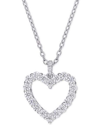 Подвеска-кулон с муассанитом в форме сердца 18" (5/8 ct. t.w.) из стерлингового серебра