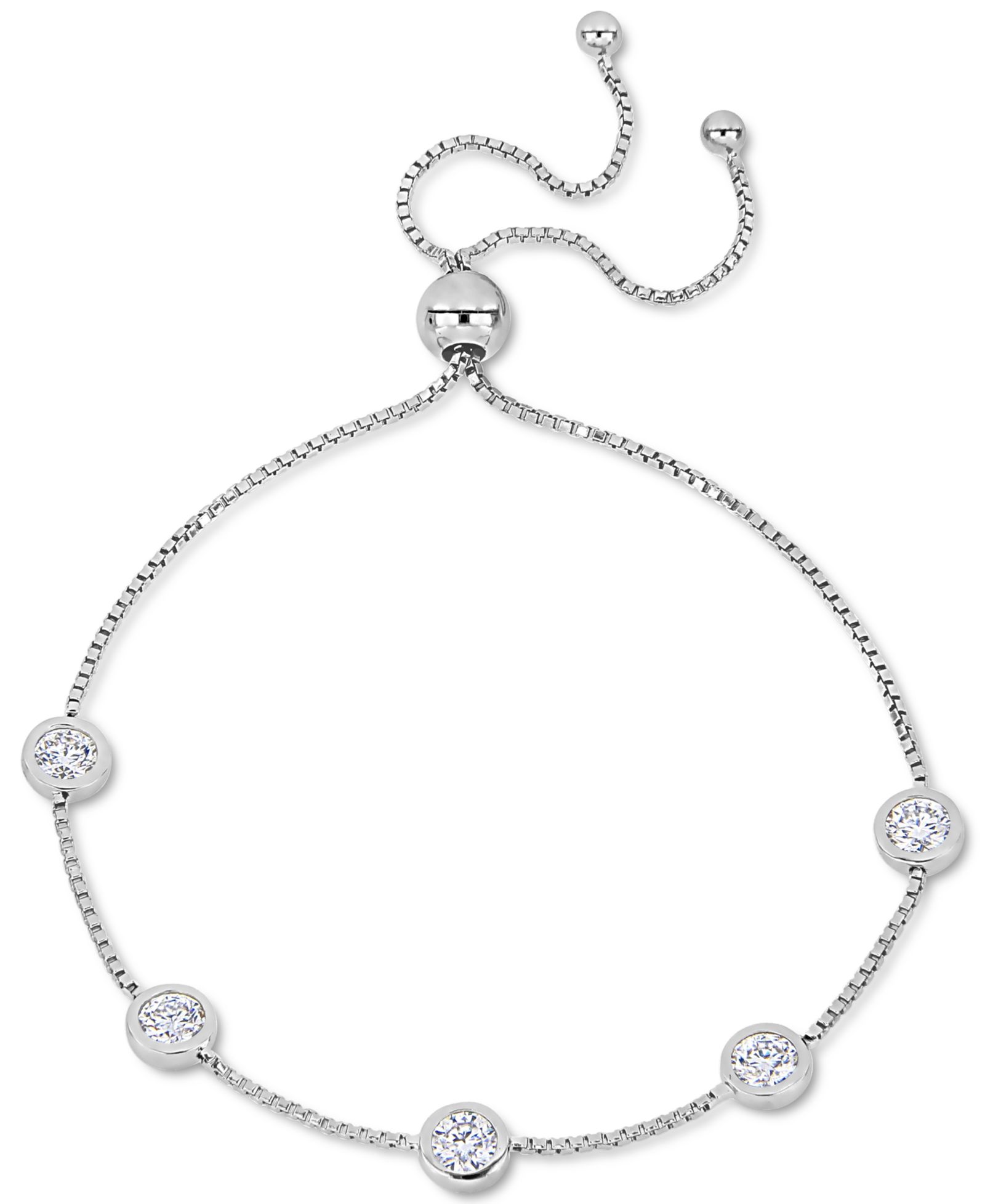Браслет Bolo с муассанитом в оправе Bezel Station из стерлингового серебра, 1-1/4 ct. t.w.