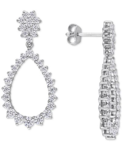 Серьги-капли с моизанитом Lab-Grown в серебре Sterling Silver (2-1/5 ct. t.w.)