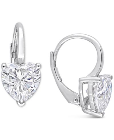 Серьги-подвески Macy's с муассанитом в форме сердца из стерлингового серебра