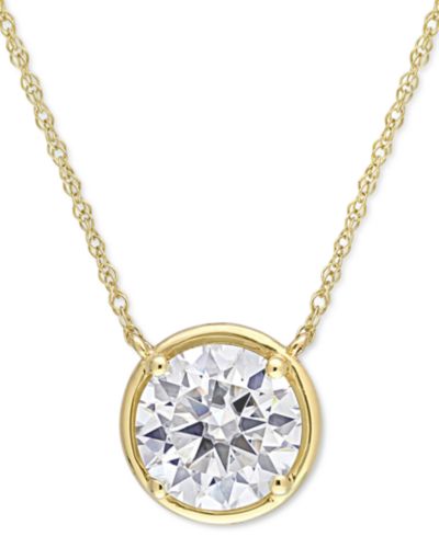 Подвеска Adornia Fine Lab-Grown Moissanite Solitaire 17" (2 ct. t.w.) в 10k Gold