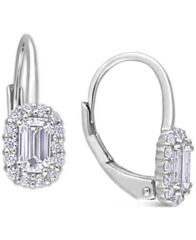 Серьги-гиганты Moissanite Leverback, 4/5 ct. t.w, стерлинговое серебро