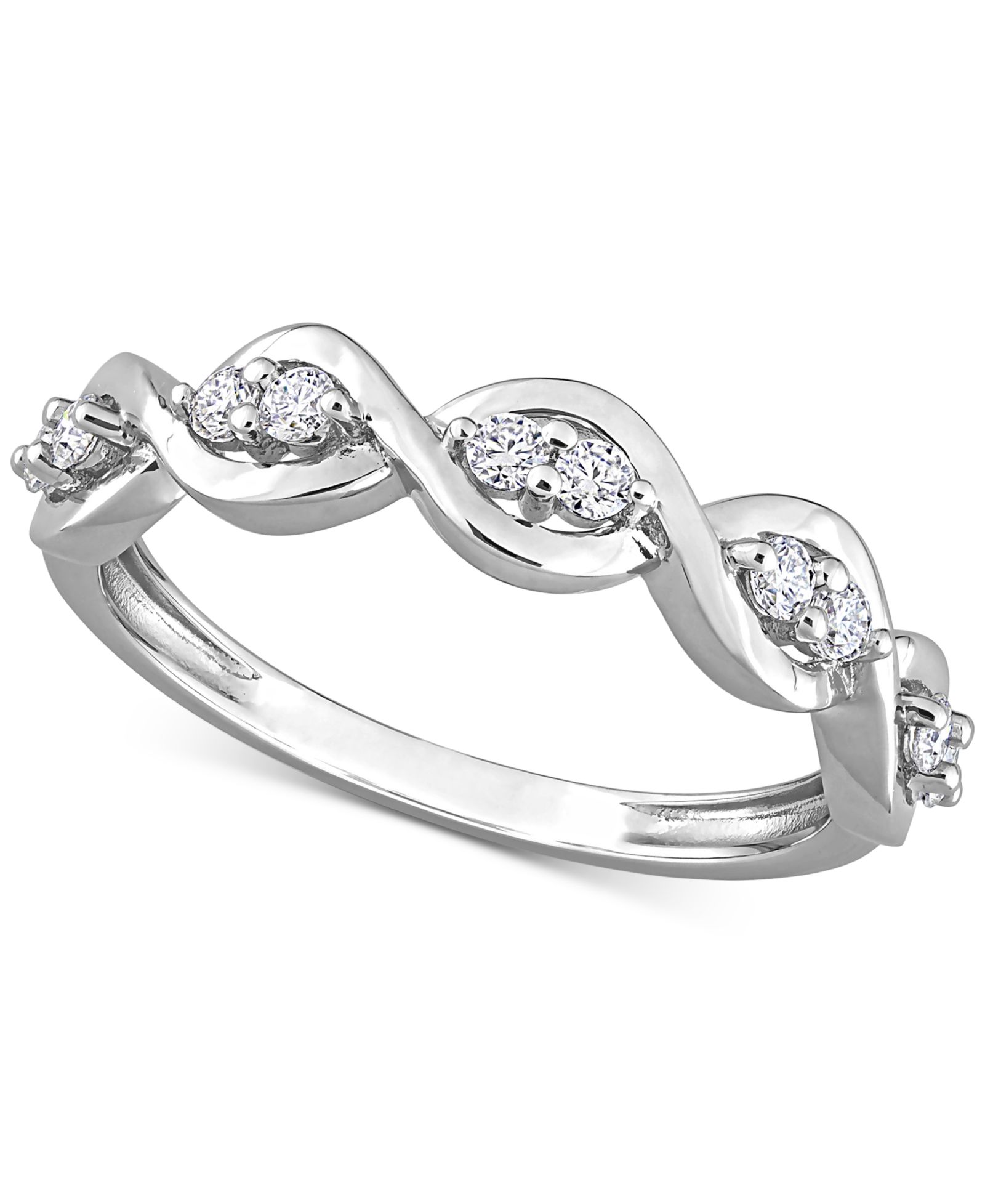 Lab-Grown Moissanite Twist Band (1/4 ct. t.w.) in Sterling Silver
