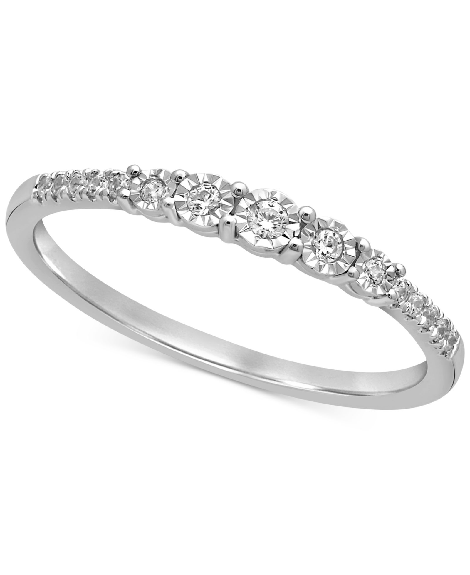 Кольцо с градиентными бриллиантами (1/10 ct. t.w.) в белом золоте 14k