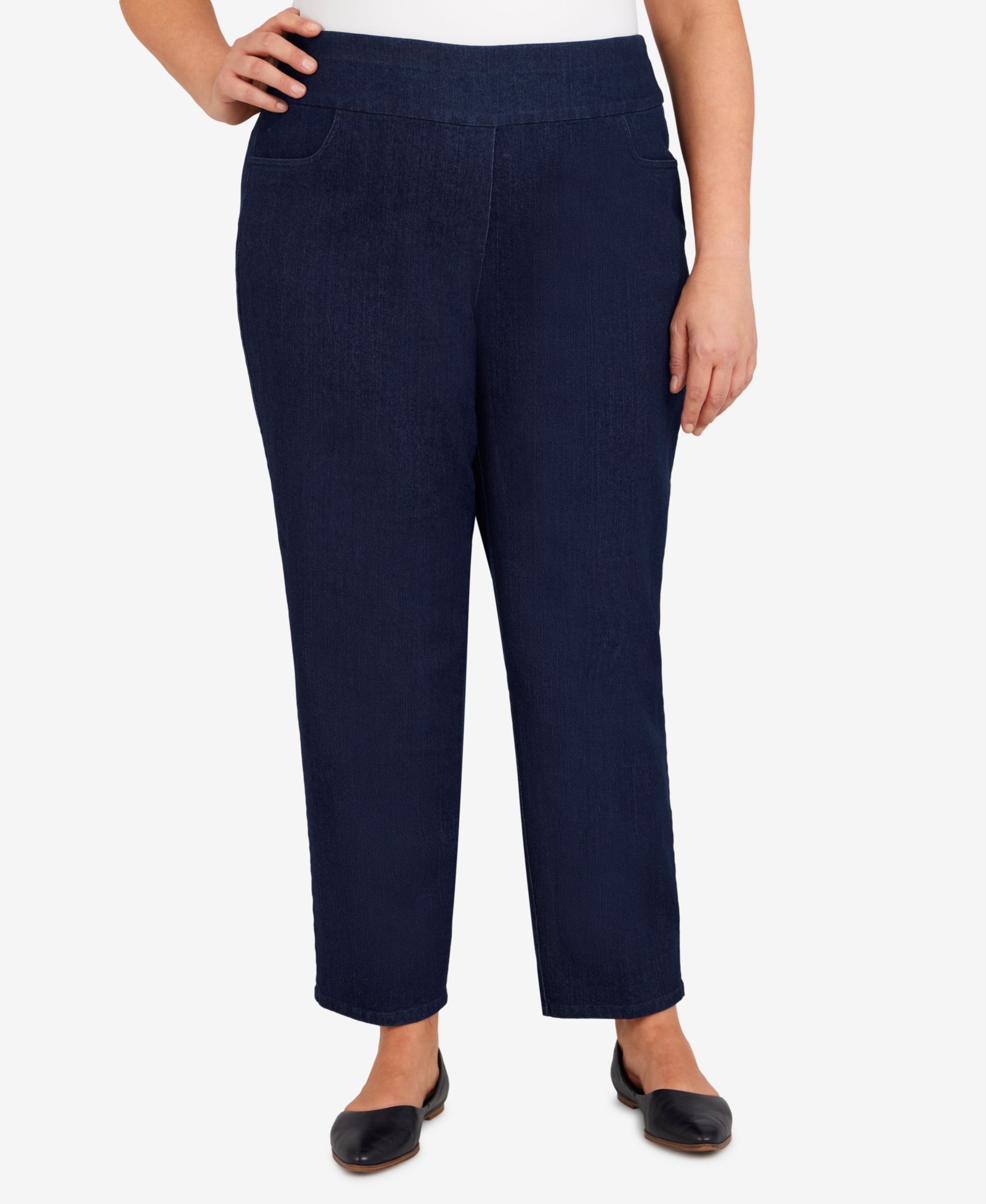 Alfred Dunner Plus Size  Women's Super Stretch Mid- Rise Average Length Pant