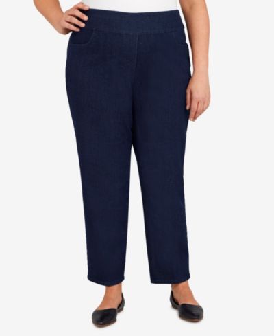 Alfred Dunner Plus Size  Women's Super Stretch Mid- Rise Average Length Pant
