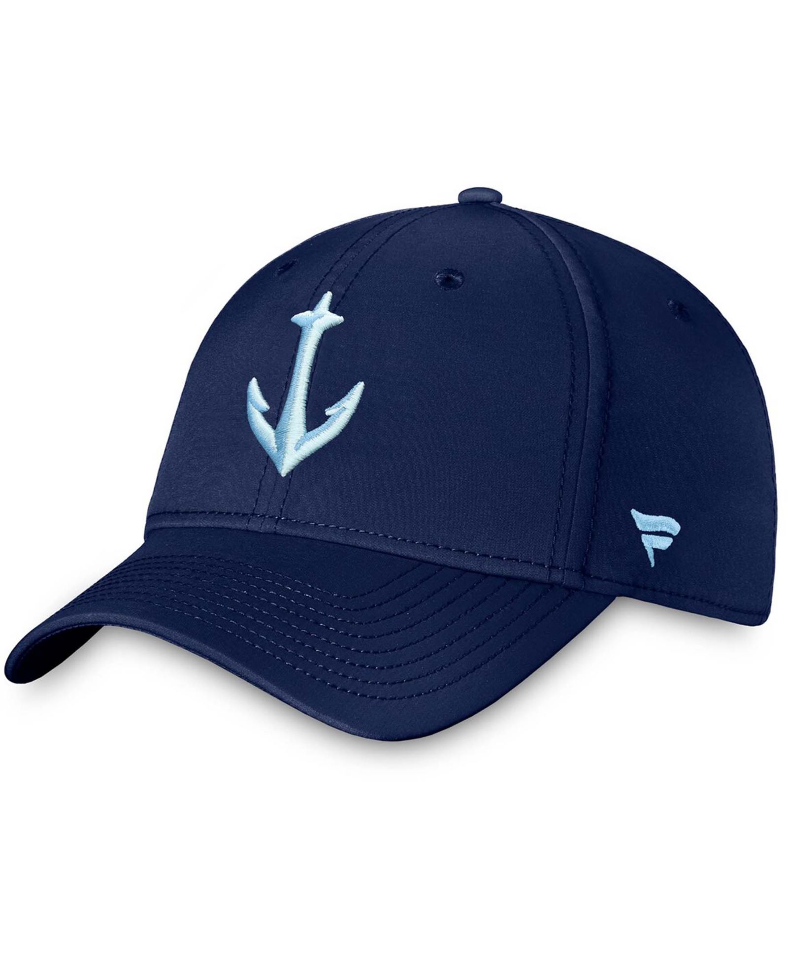 Мужская кепка Fanatics Seattle Kraken Secondary Logo Flex, темно-синий океанский