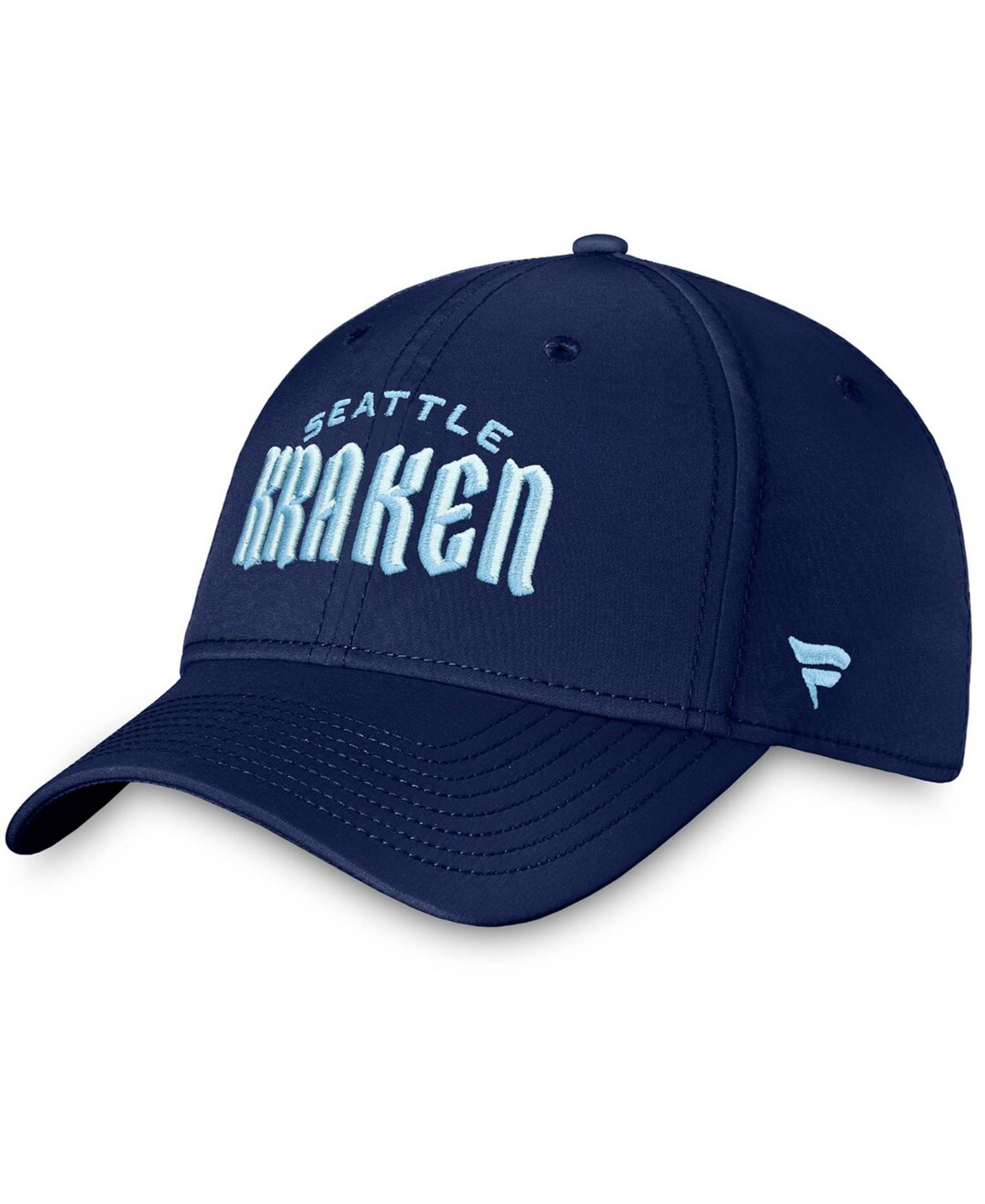Мужская кепка Fanatics Deep Sea Navy Blue Seattle Kraken Wordmark Flex
