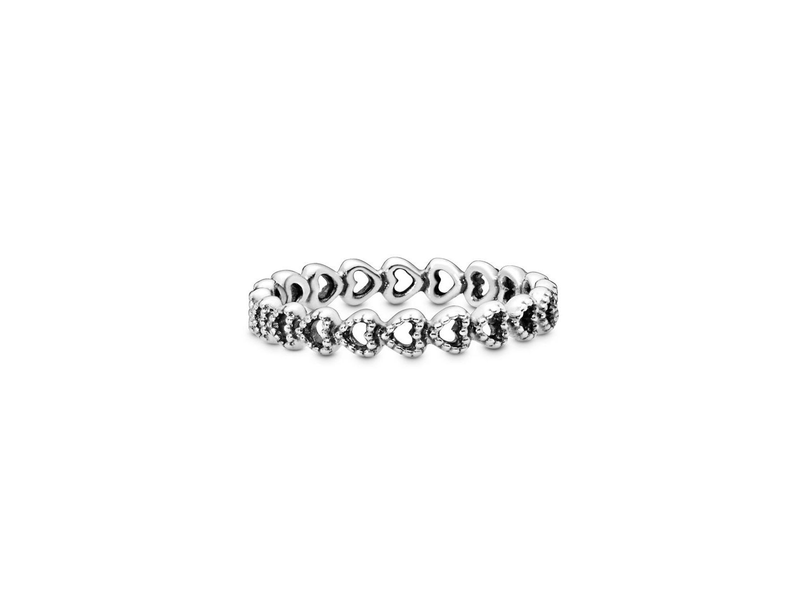 Pandora Sterling Silver Moments Band of Hearts Ring