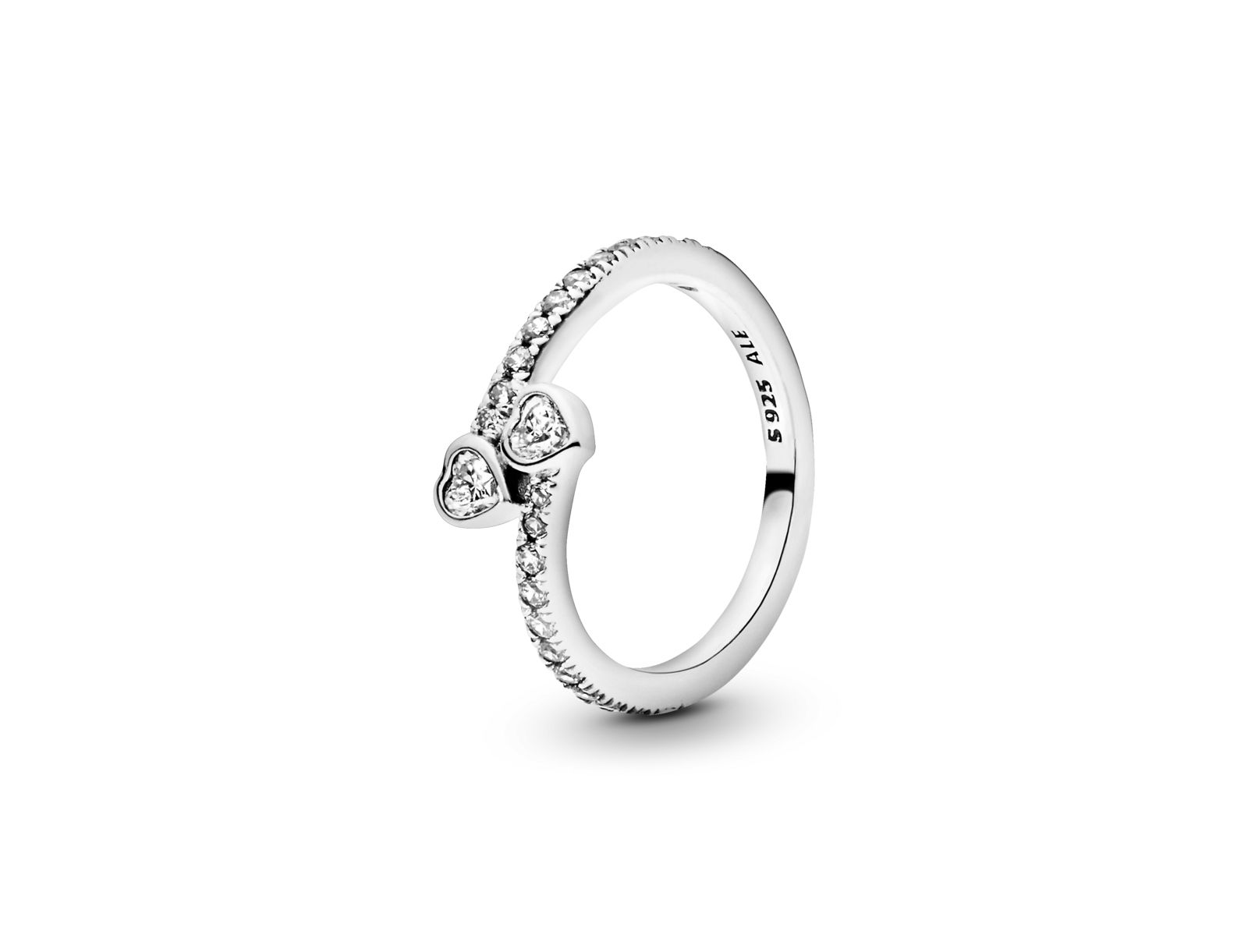 Pandora Cubic Zirconia Moments Two Sparkling Hearts Ring