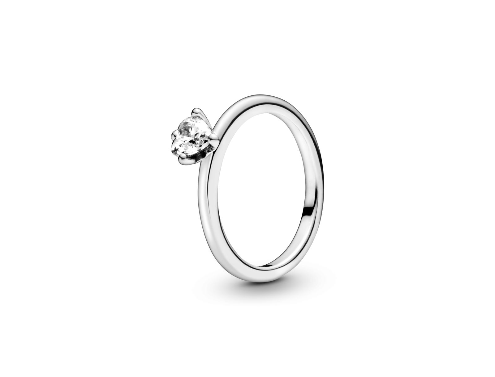 Pandora Sterling Silver Clear Heart Solitaire Ring