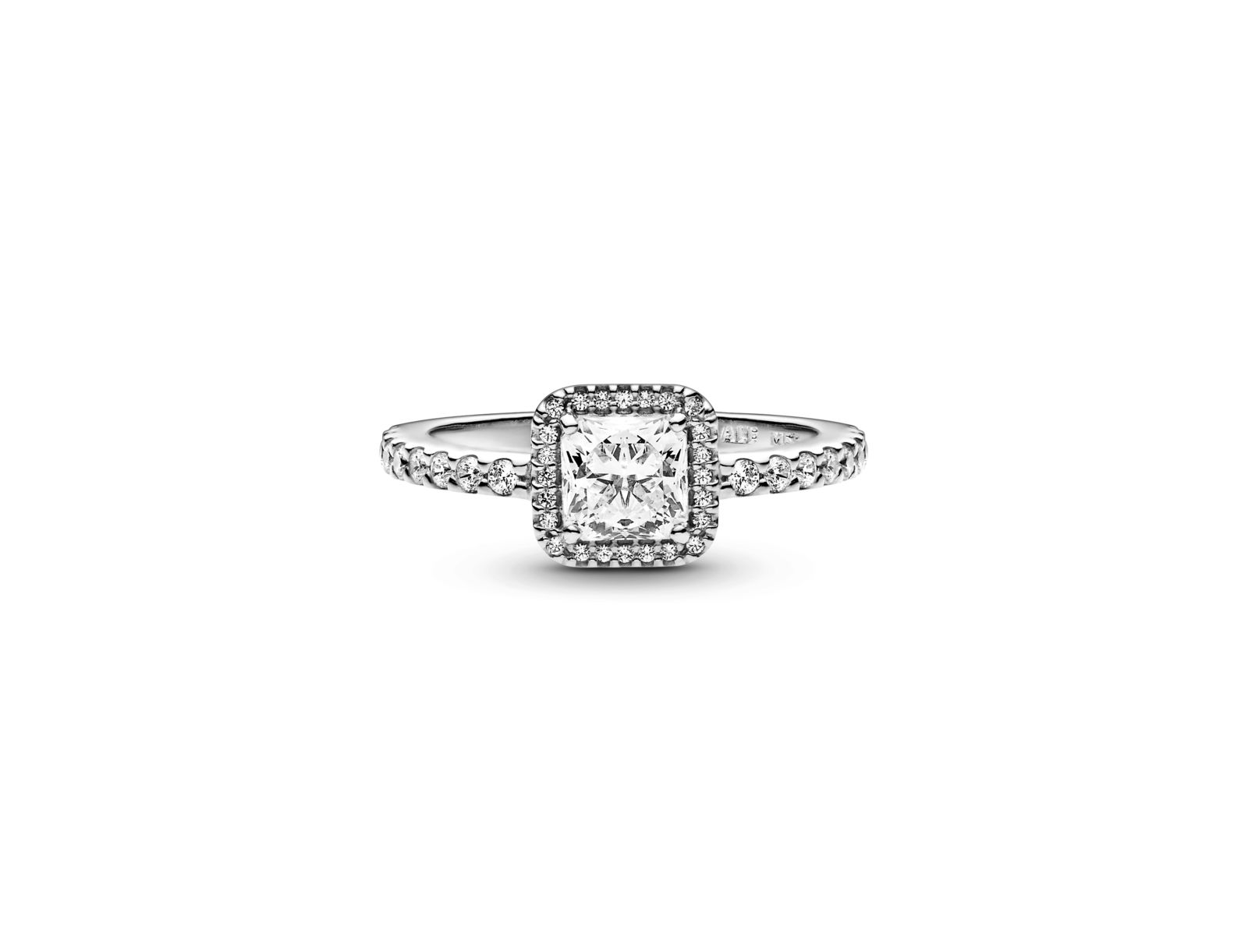 Кольцо Pandora с кубическим цирконием Timeless Square Sparkle Halo