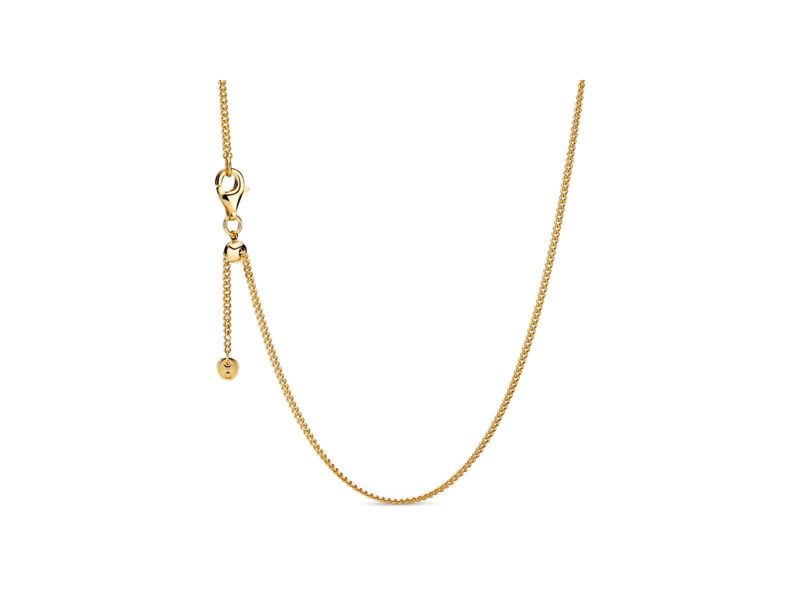 Pandora Moments колье с цепью Curb из позолоченного 14K золотом