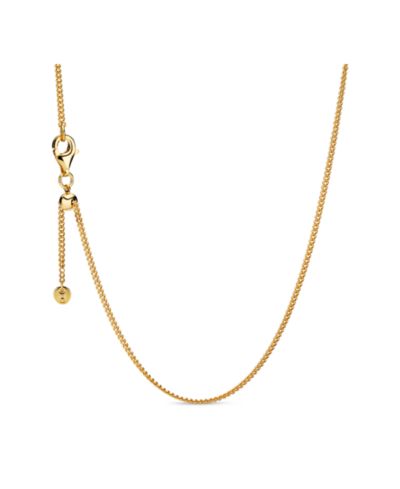 Pandora Moments колье с цепью Curb из позолоченного 14K золотом