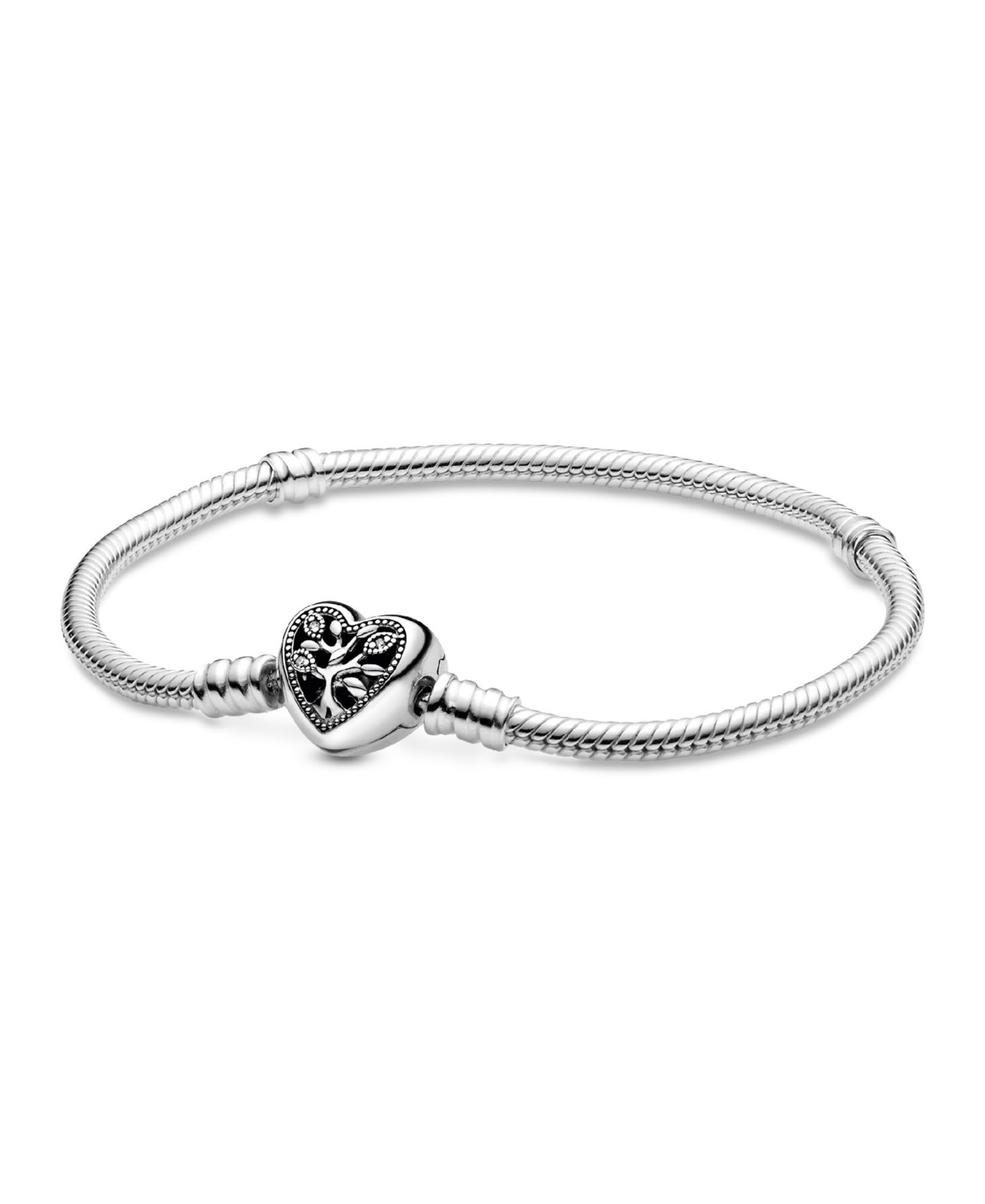 Браслет Pandora Moments с кубическим цирконием и цепочкой Snake Chain в форме дерева семьи