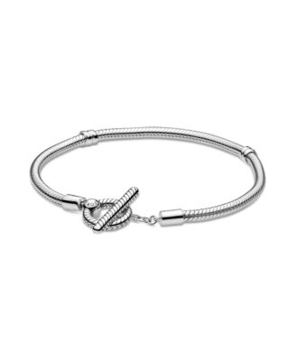 Pandora Sterling Silver Moments T-Bar Snake Chain Bracelet