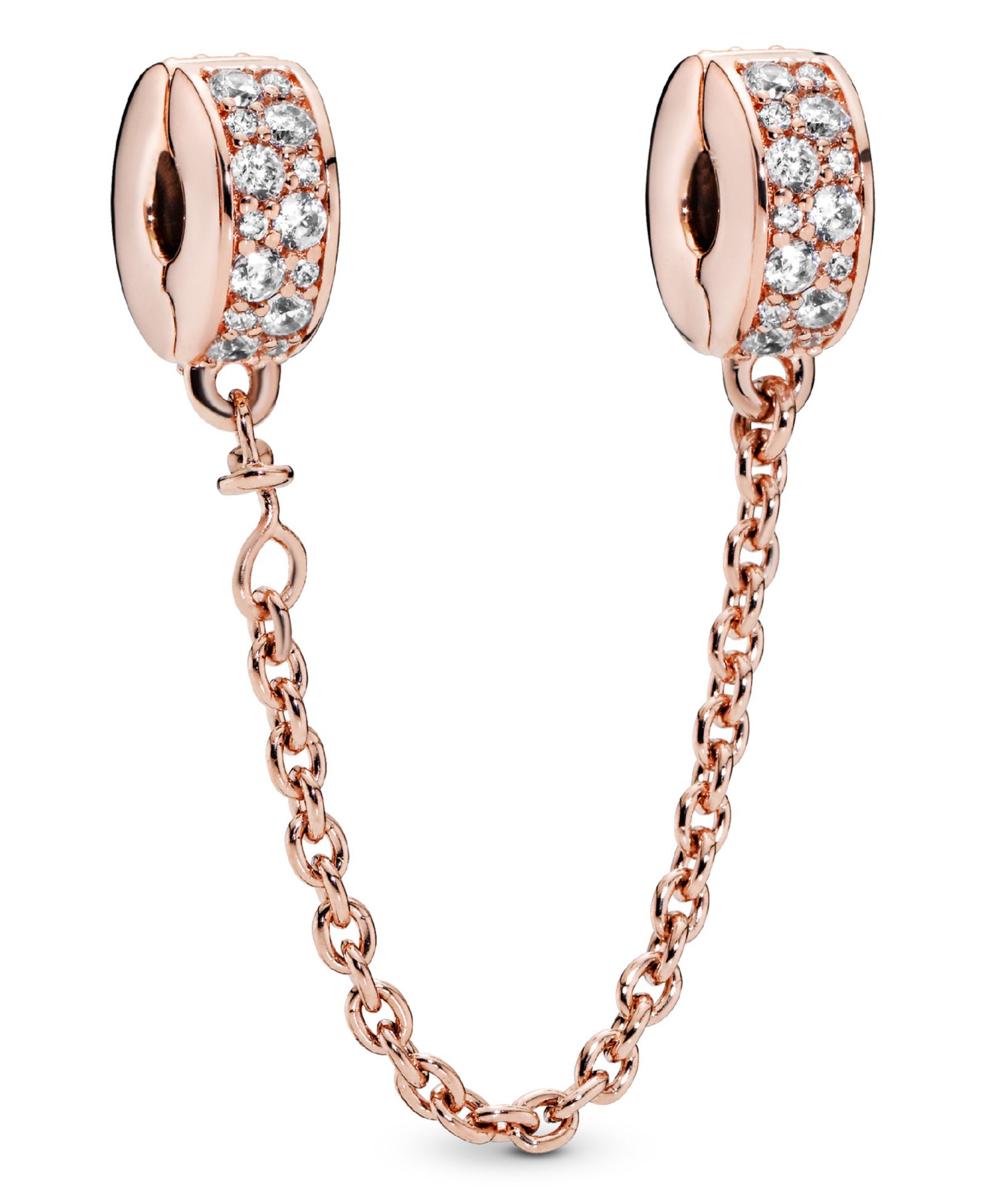 Шарм Pandora Sterling Silver Clear Pave Safety Chain Clip
